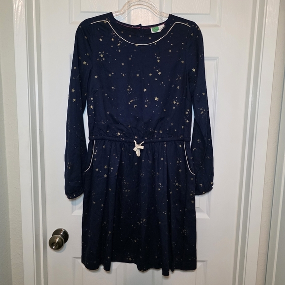 Johnnie B Boden Girls Dress Blue Stars Long Sleeve Size 15-16Y - Picture 1 of 12
